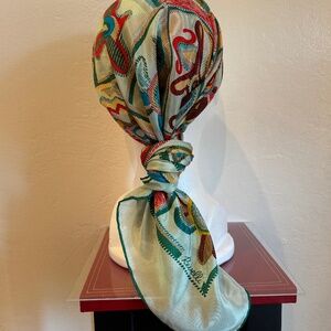 Exotic Silk Print Scarf - 32 Inch Square (Made In Japan)